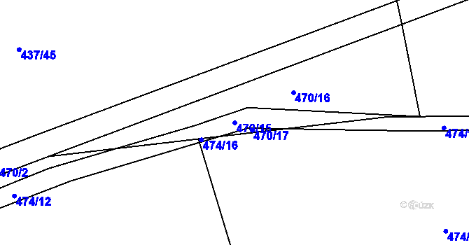 Parcela st. 470/15 v KÚ Plešnice, Katastrální mapa