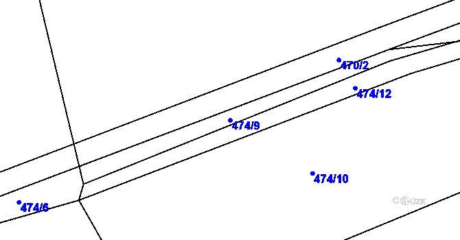 Parcela st. 474/9 v KÚ Plešnice, Katastrální mapa