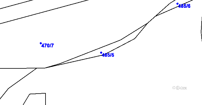 Parcela st. 485/5 v KÚ Plešnice, Katastrální mapa