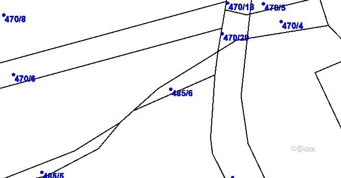 Parcela st. 485/6 v KÚ Plešnice, Katastrální mapa
