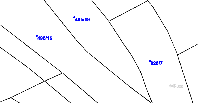 Parcela st. 485/13 v KÚ Plešnice, Katastrální mapa
