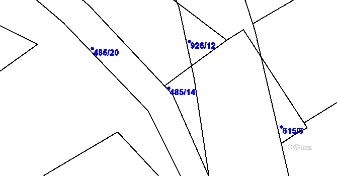 Parcela st. 485/14 v KÚ Plešnice, Katastrální mapa