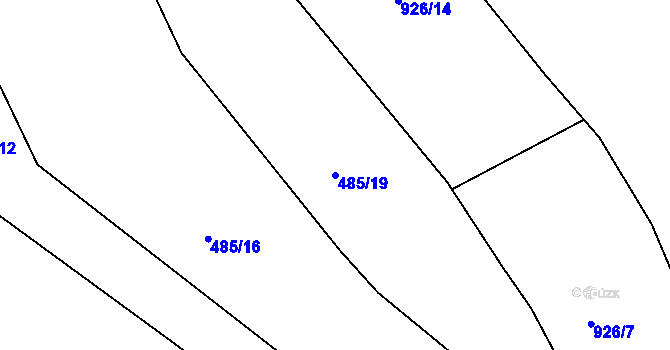 Parcela st. 485/19 v KÚ Plešnice, Katastrální mapa