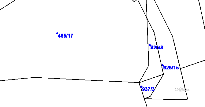 Parcela st. 485/21 v KÚ Plešnice, Katastrální mapa