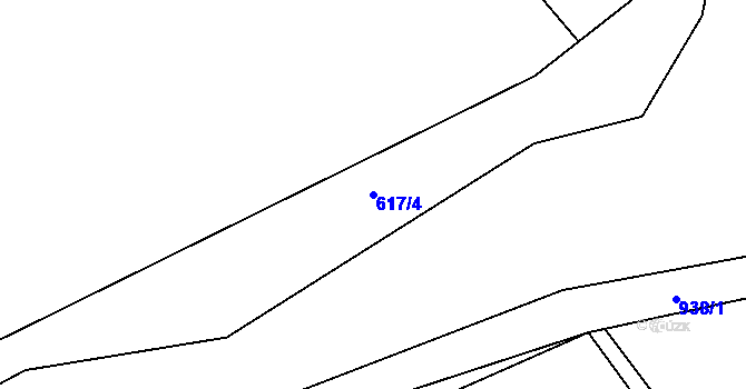 Parcela st. 617/4 v KÚ Plešnice, Katastrální mapa