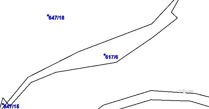 Parcela st. 617/6 v KÚ Plešnice, Katastrální mapa