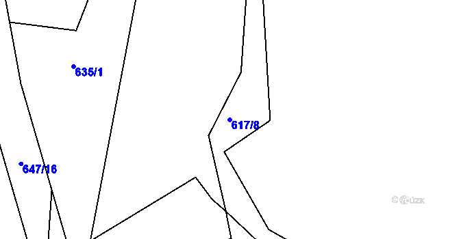 Parcela st. 617/8 v KÚ Plešnice, Katastrální mapa