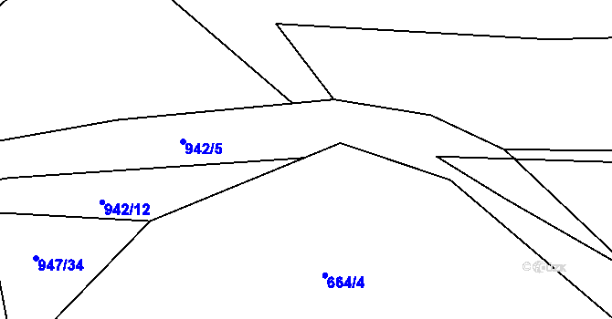 Parcela st. 664/17 v KÚ Plešnice, Katastrální mapa