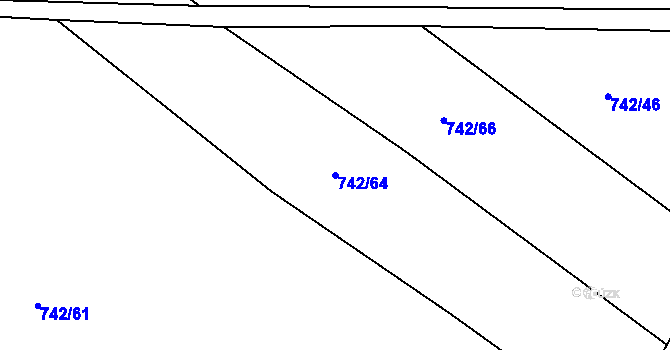 Parcela st. 742/64 v KÚ Plešnice, Katastrální mapa