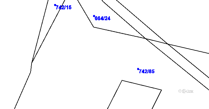 Parcela st. 742/82 v KÚ Plešnice, Katastrální mapa