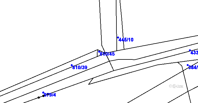 Parcela st. 810/45 v KÚ Plešnice, Katastrální mapa