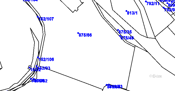 Parcela st. 875/66 v KÚ Plešnice, Katastrální mapa