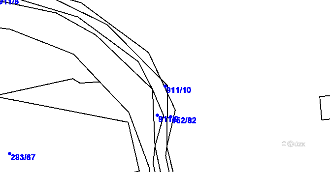 Parcela st. 911/10 v KÚ Plešnice, Katastrální mapa