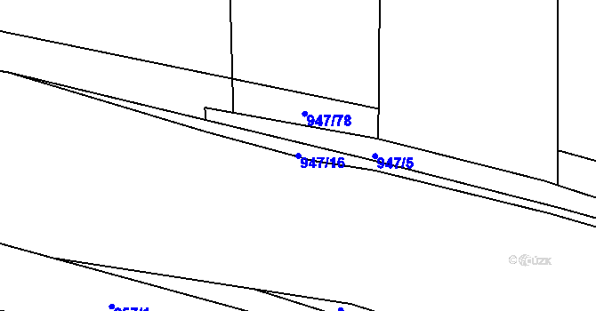Parcela st. 947/16 v KÚ Plešnice, Katastrální mapa
