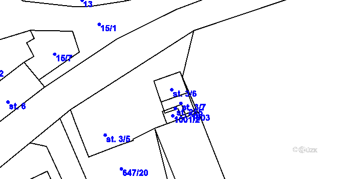 Parcela st. 3/6 v KÚ Plešnice, Katastrální mapa