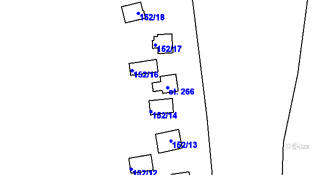 Parcela st. 266 v KÚ Plešnice, Katastrální mapa