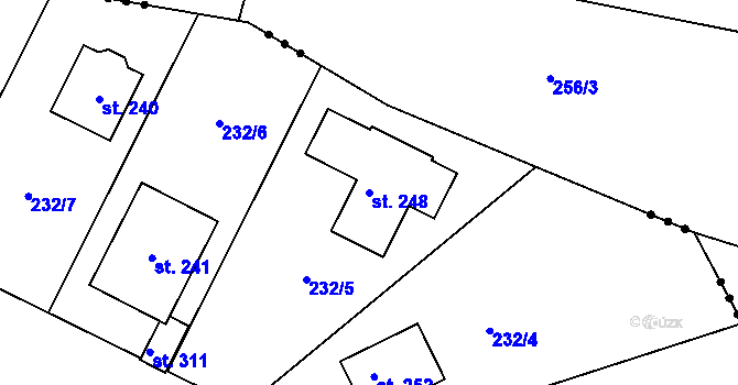 Parcela st. 248 v KÚ Pletený Újezd, Katastrální mapa