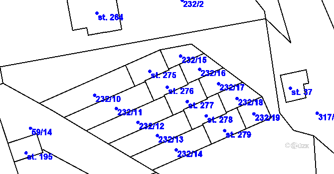 Parcela st. 276 v KÚ Pletený Újezd, Katastrální mapa