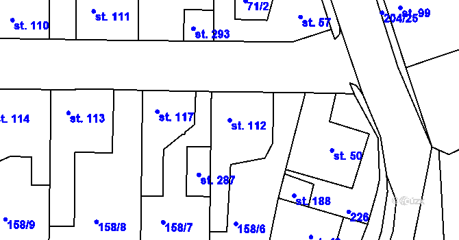 Parcela st. 112 v KÚ Pletený Újezd, Katastrální mapa