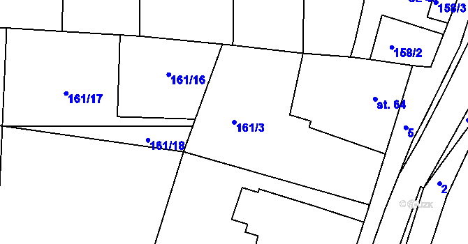 Parcela st. 161/3 v KÚ Pletený Újezd, Katastrální mapa