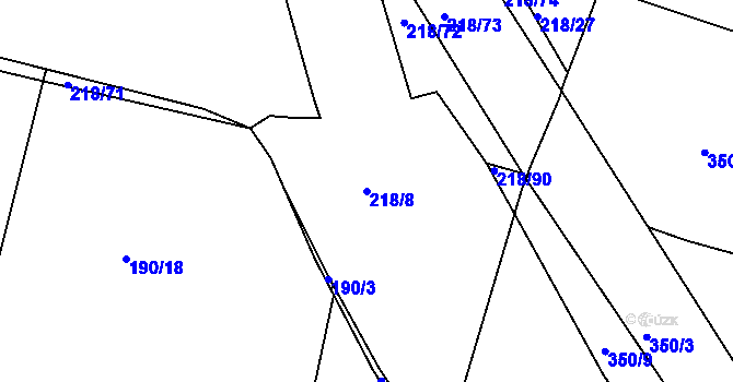 Parcela st. 218/8 v KÚ Pletený Újezd, Katastrální mapa