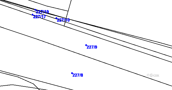 Parcela st. 227/9 v KÚ Pletený Újezd, Katastrální mapa