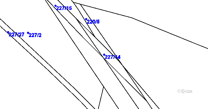Parcela st. 227/14 v KÚ Pletený Újezd, Katastrální mapa