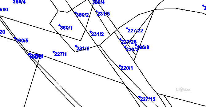 Parcela st. 227/16 v KÚ Pletený Újezd, Katastrální mapa