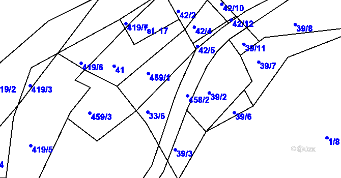 Parcela st. 33/3 v KÚ Plhov, Katastrální mapa