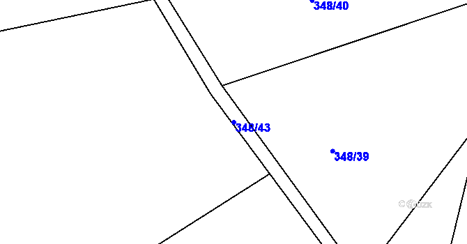 Parcela st. 348/43 v KÚ Plhov, Katastrální mapa
