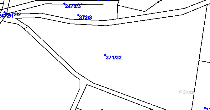 Parcela st. 371/32 v KÚ Plhov, Katastrální mapa
