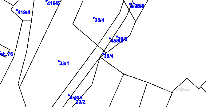 Parcela st. 39/4 v KÚ Plhov, Katastrální mapa