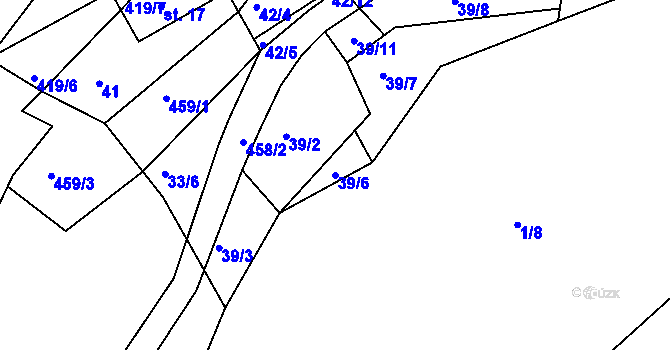 Parcela st. 39/6 v KÚ Plhov, Katastrální mapa