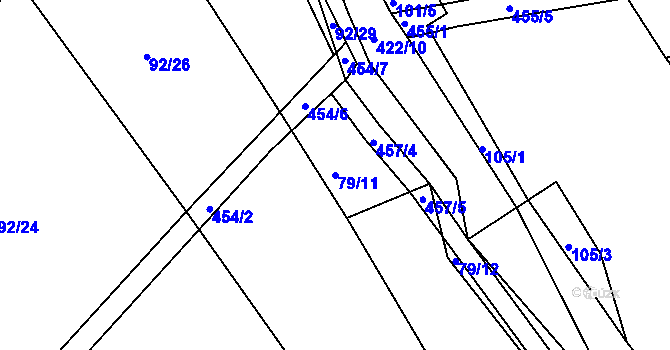 Parcela st. 79/11 v KÚ Plhov, Katastrální mapa