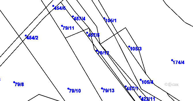Parcela st. 79/12 v KÚ Plhov, Katastrální mapa