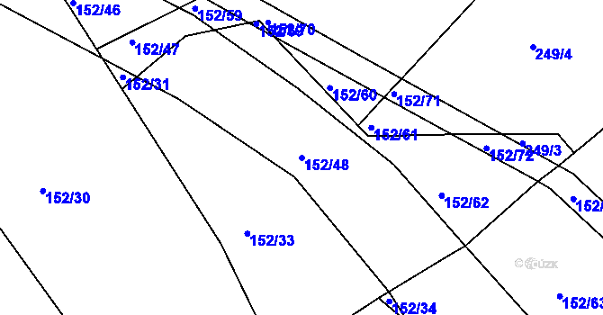 Parcela st. 152/48 v KÚ Plhov, Katastrální mapa