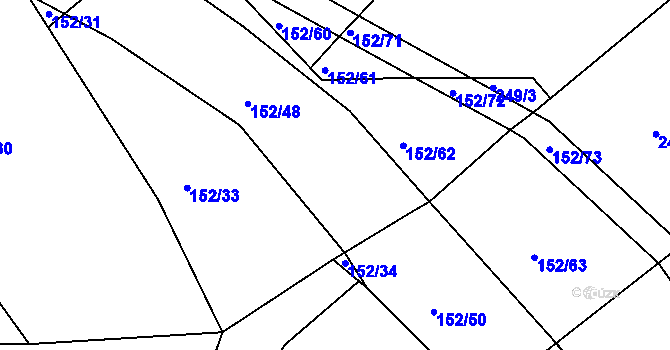 Parcela st. 152/49 v KÚ Plhov, Katastrální mapa