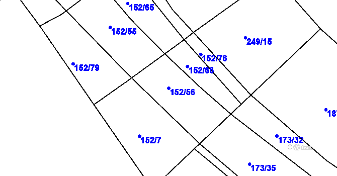 Parcela st. 152/56 v KÚ Plhov, Katastrální mapa