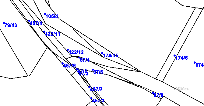 Parcela st. 174/15 v KÚ Plhov, Katastrální mapa