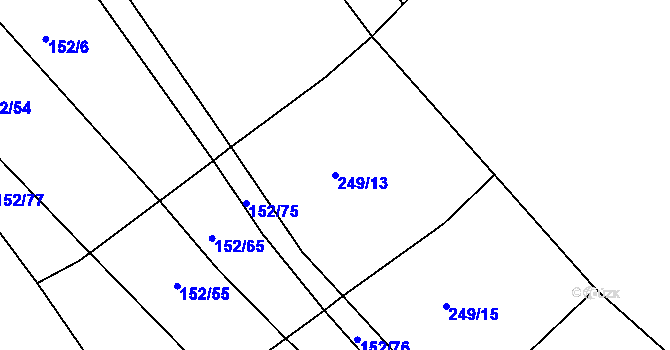 Parcela st. 249/13 v KÚ Plhov, Katastrální mapa