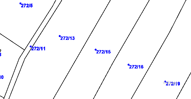 Parcela st. 272/15 v KÚ Plhov, Katastrální mapa