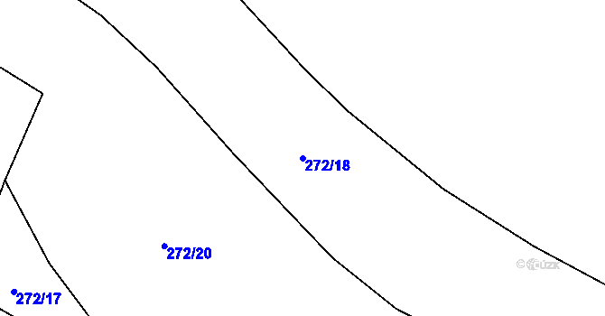 Parcela st. 272/18 v KÚ Plhov, Katastrální mapa