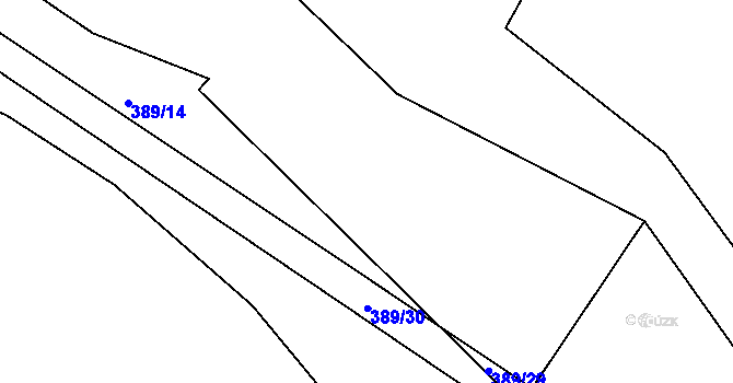 Parcela st. 389/17 v KÚ Plhov, Katastrální mapa