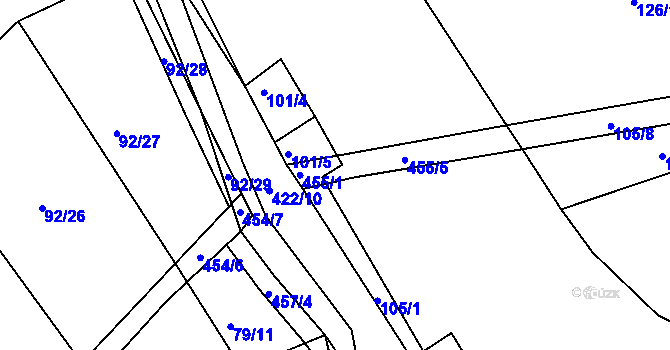 Parcela st. 455/3 v KÚ Plhov, Katastrální mapa