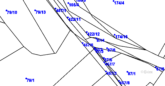 Parcela st. 457/6 v KÚ Plhov, Katastrální mapa