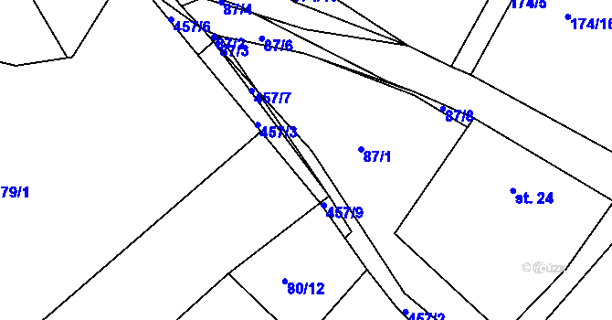 Parcela st. 457/8 v KÚ Plhov, Katastrální mapa