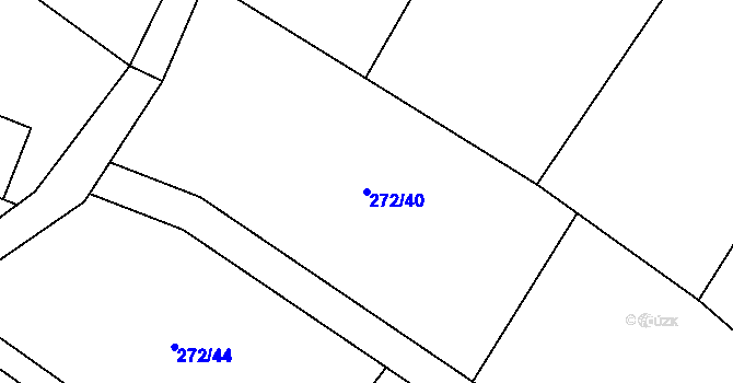 Parcela st. 272/40 v KÚ Plhov, Katastrální mapa