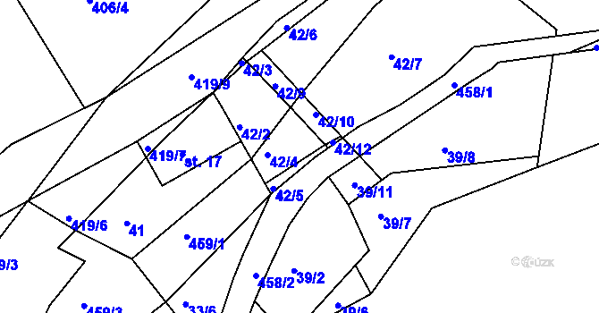Parcela st. 42/11 v KÚ Plhov, Katastrální mapa