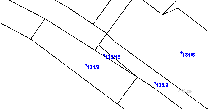 Parcela st. 133/15 v KÚ Plch, Katastrální mapa