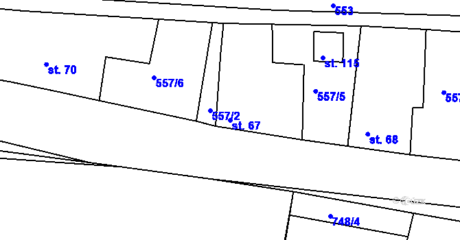 Parcela st. 67 v KÚ Plchov, Katastrální mapa
